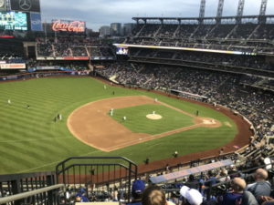 baseball match at citi field from top stand