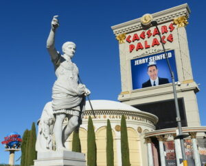 caesars palace las vegas with statue of empeor julius caesar