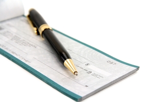 Cheque Book and Pen