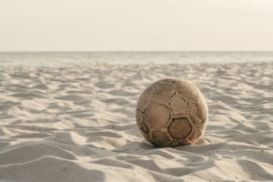 football on sand