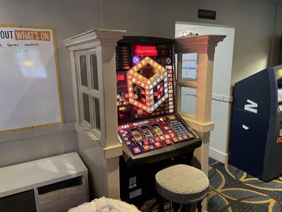 fruit machine in a pub on public display