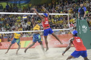 mens beach volleyball match at the olympics