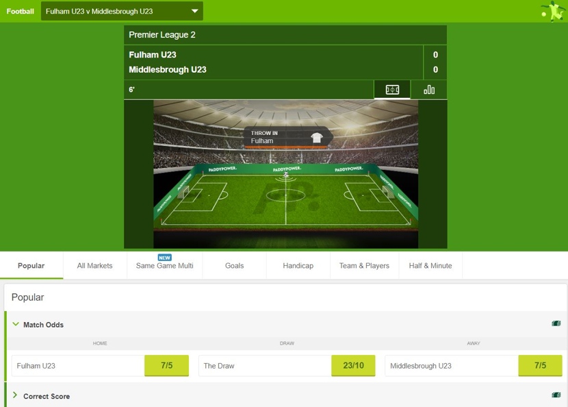 Paddy Power Live Betting