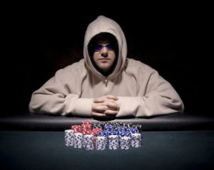 poker player sunglasses hoodie with chips