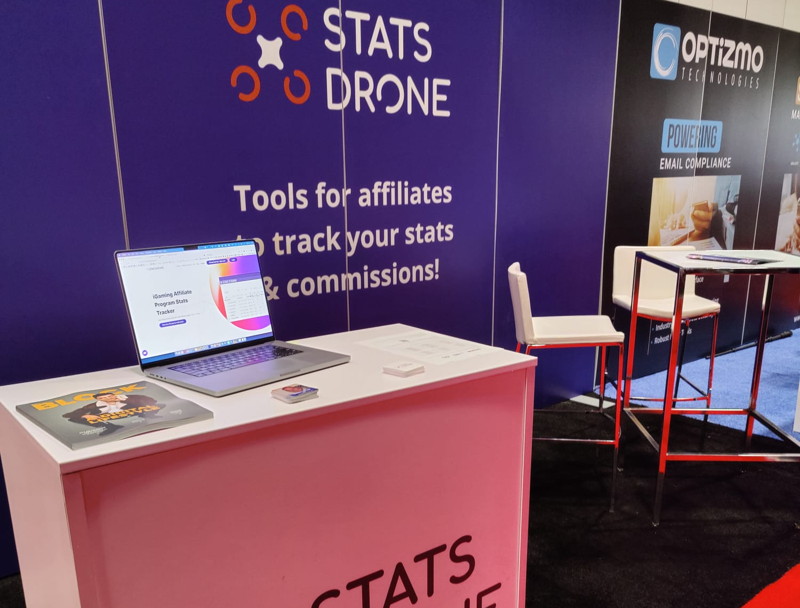 statsdrone stand at a conference