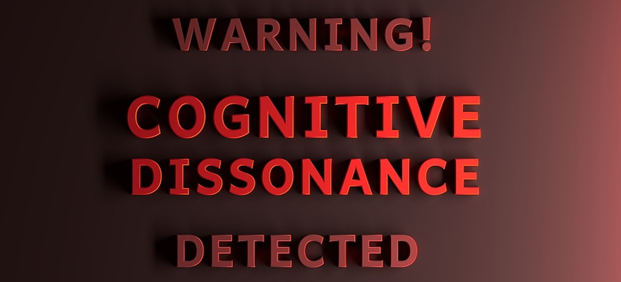 warning cognitive dissonance detected sign